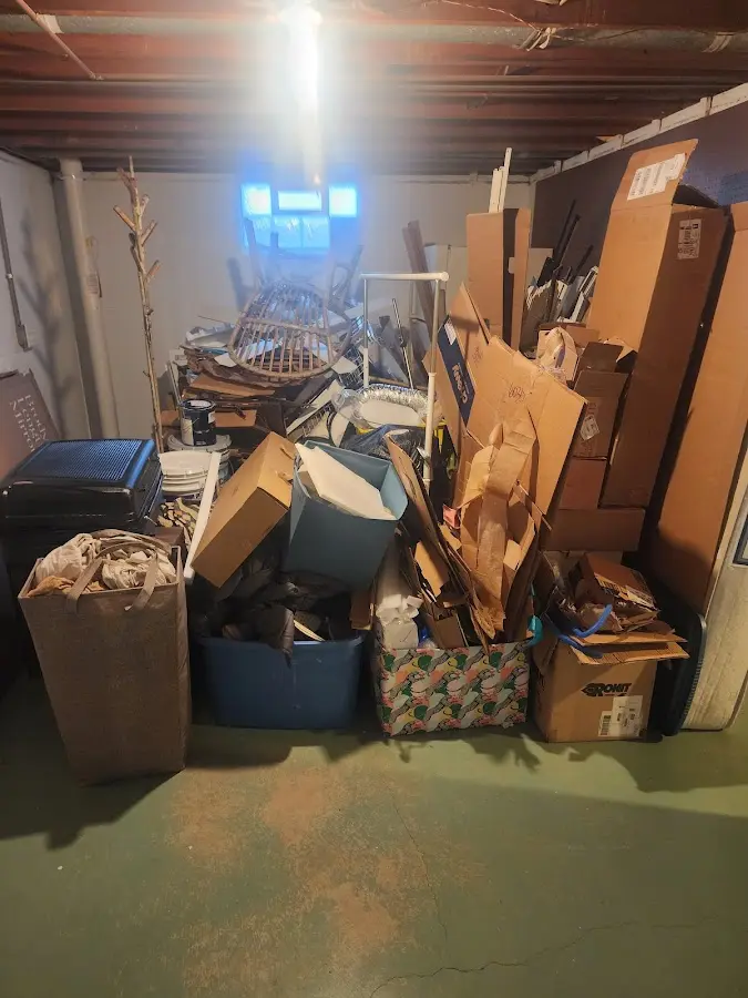 Roll-off dumpster container at job site for 4 Yard Dumpster Rental in Ralpho